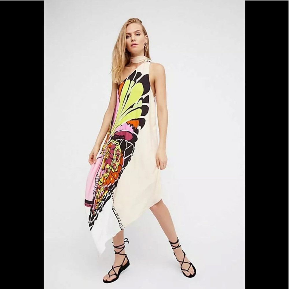 FREE PEOPLE BOLD AS LOVE ONE SHOULDER MIDI XS